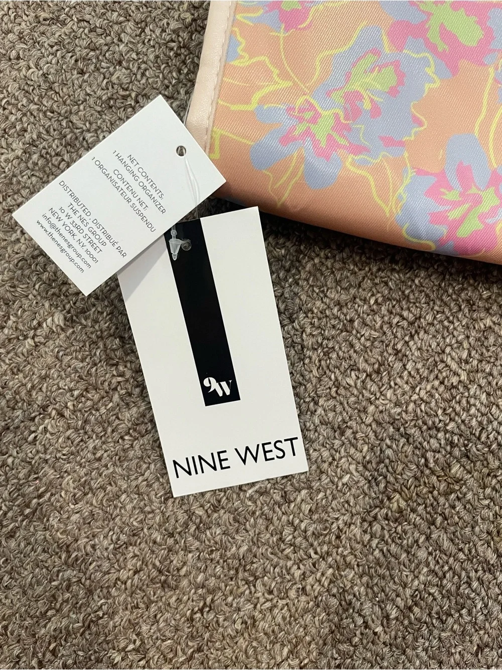 Nine West Black Hanging Organizer with Gold Zipper